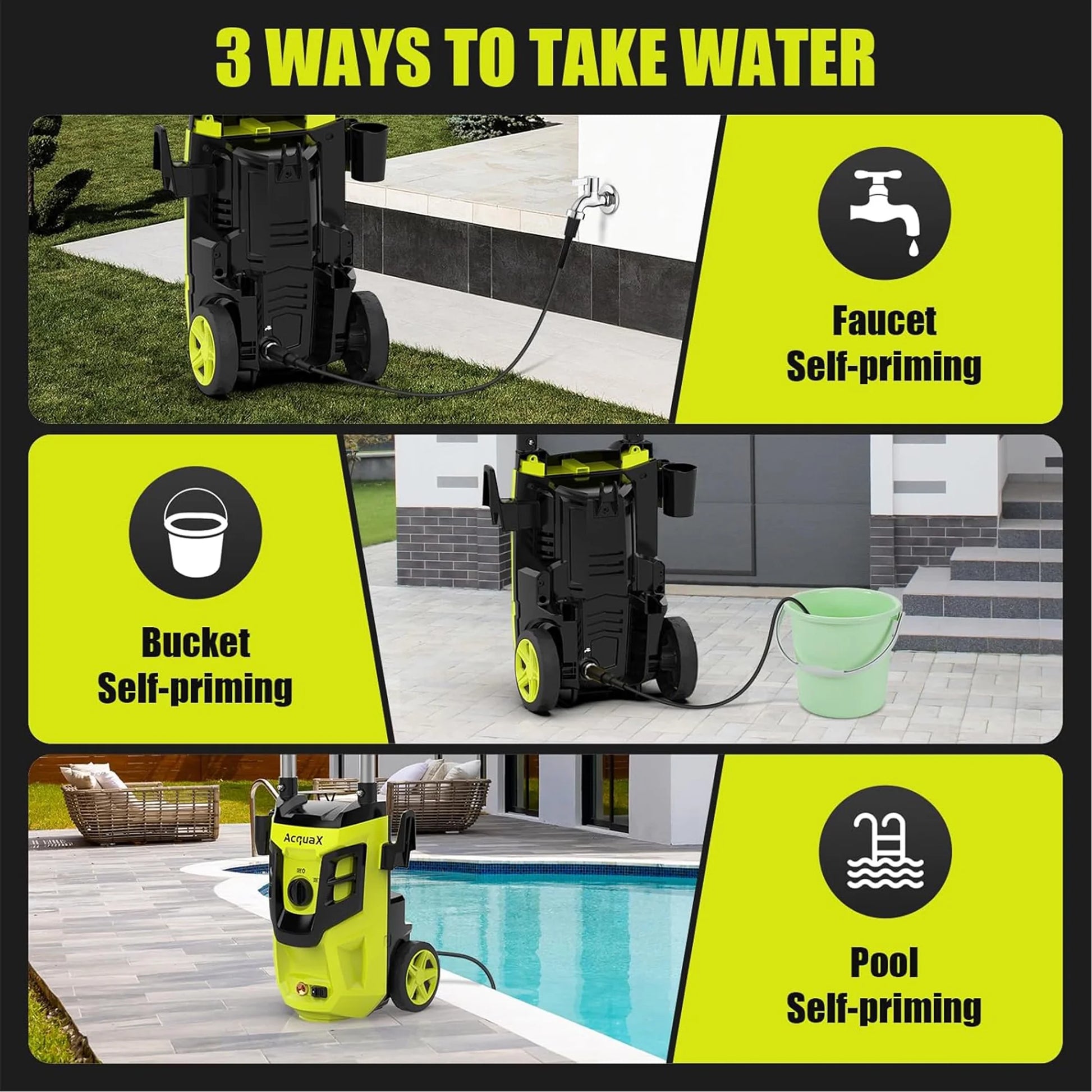 Electric Pressure Washer 3500 PSI Max 2.4 GPM Electric Power Washer with 4 Nozzles for Cars/Patios/Diverway/Fences