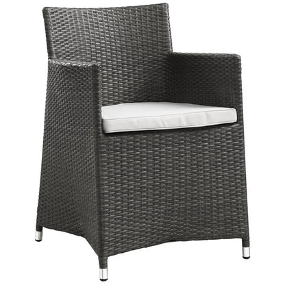 Afuera Living Rattan Outdoor Patio Armchair in Gray/White (Set of 2)