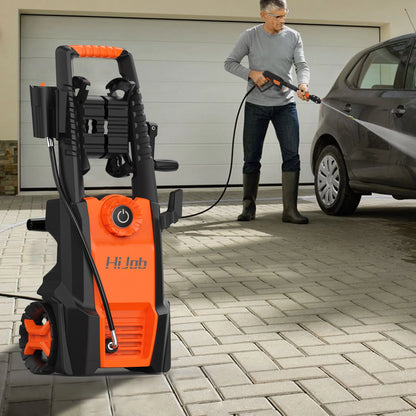 HIJOB Electric 4000 PSI High Power Water Washers Machine w/20 ft Hose, 4 Nozzles, Max. 2.6 GPM for Patios/Cars/Fences/Driveways