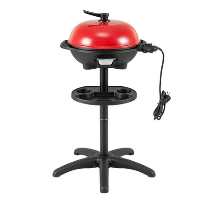 GVN Garden Grill, Patio Backyard Barbecue Grill,1350 W Outdoor Electric BBQ Grill with Removable Stand Easy to Install-Red
