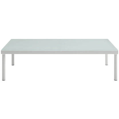 Modway Harmony Outdoor Patio Aluminum Coffee Table in White