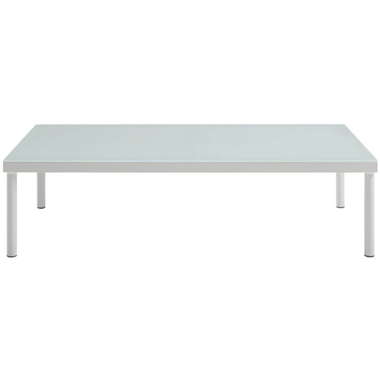 Modway Harmony Outdoor Patio Aluminum Coffee Table in White