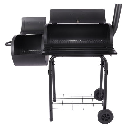 YouLoveIt BBQ Charcoal Grill Portable Barbecue Grill Offset Smoker Barbecue Oven with Wheels for Outdoor Picnic Camping Patio Backyard