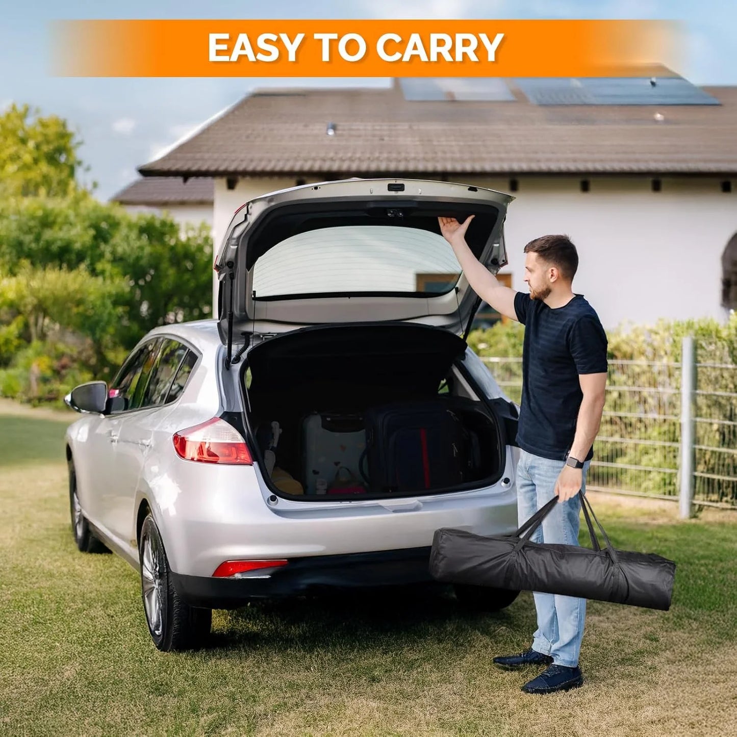 Thunder 6x6 ft Pop Up Canopy Tent, Outdoor Foldable Portable Canopy for Camping, Patio, Easy Up Gazebo with Carry Bag Slant Legs