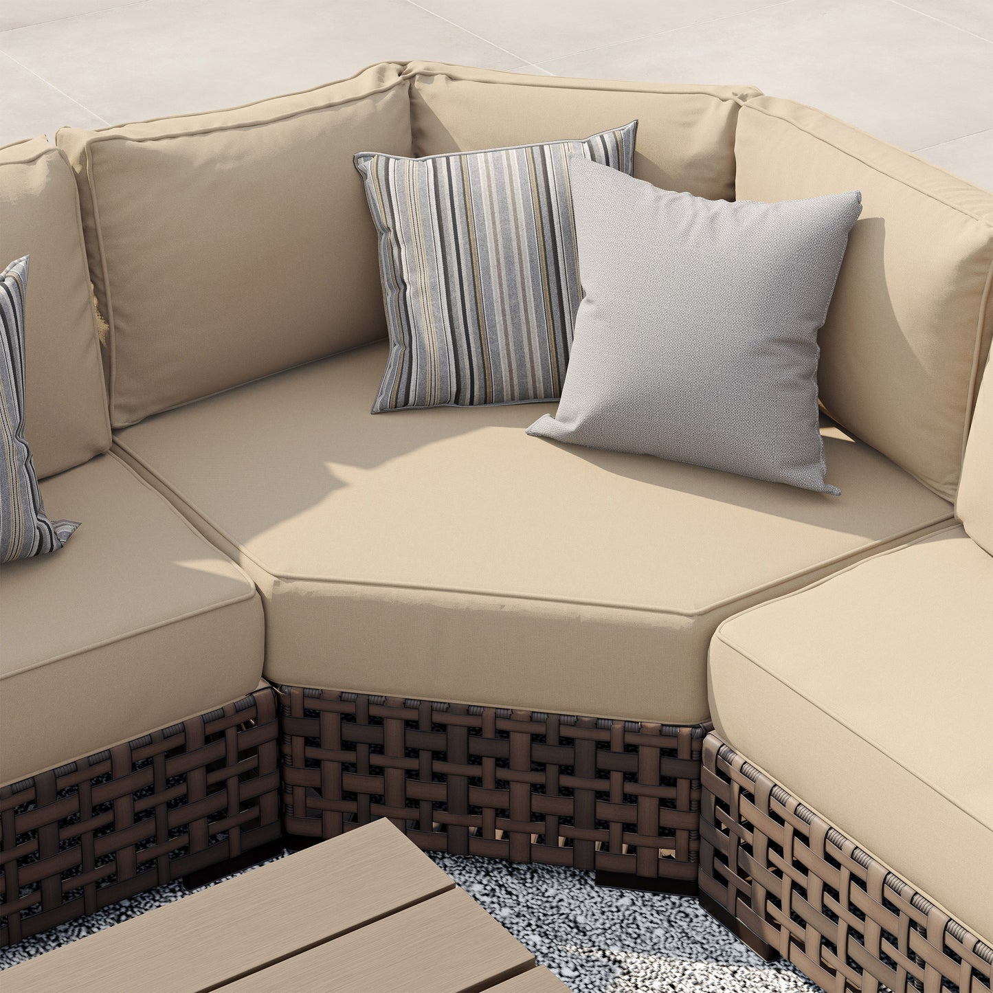 Sirio Oceanside 9-piece Fire Modular Outdoor Patio Seating Set
