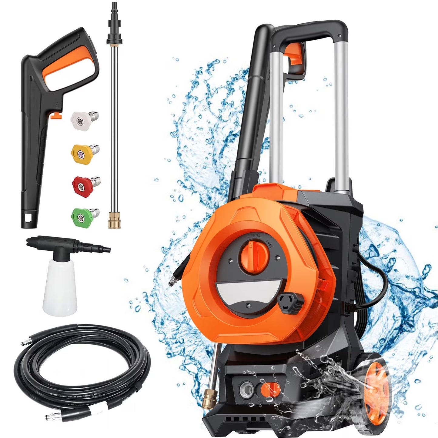 4500PSI Electric High Pressure Washer Machine 3.2 GPM 1800W w/Deck Patio Cleaner