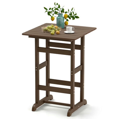 GVN Outdoor Eating Tables,Patio Table,30 Inch Square Bar Table Dining Table with Slatted Tabletop for Poolside-Navy
