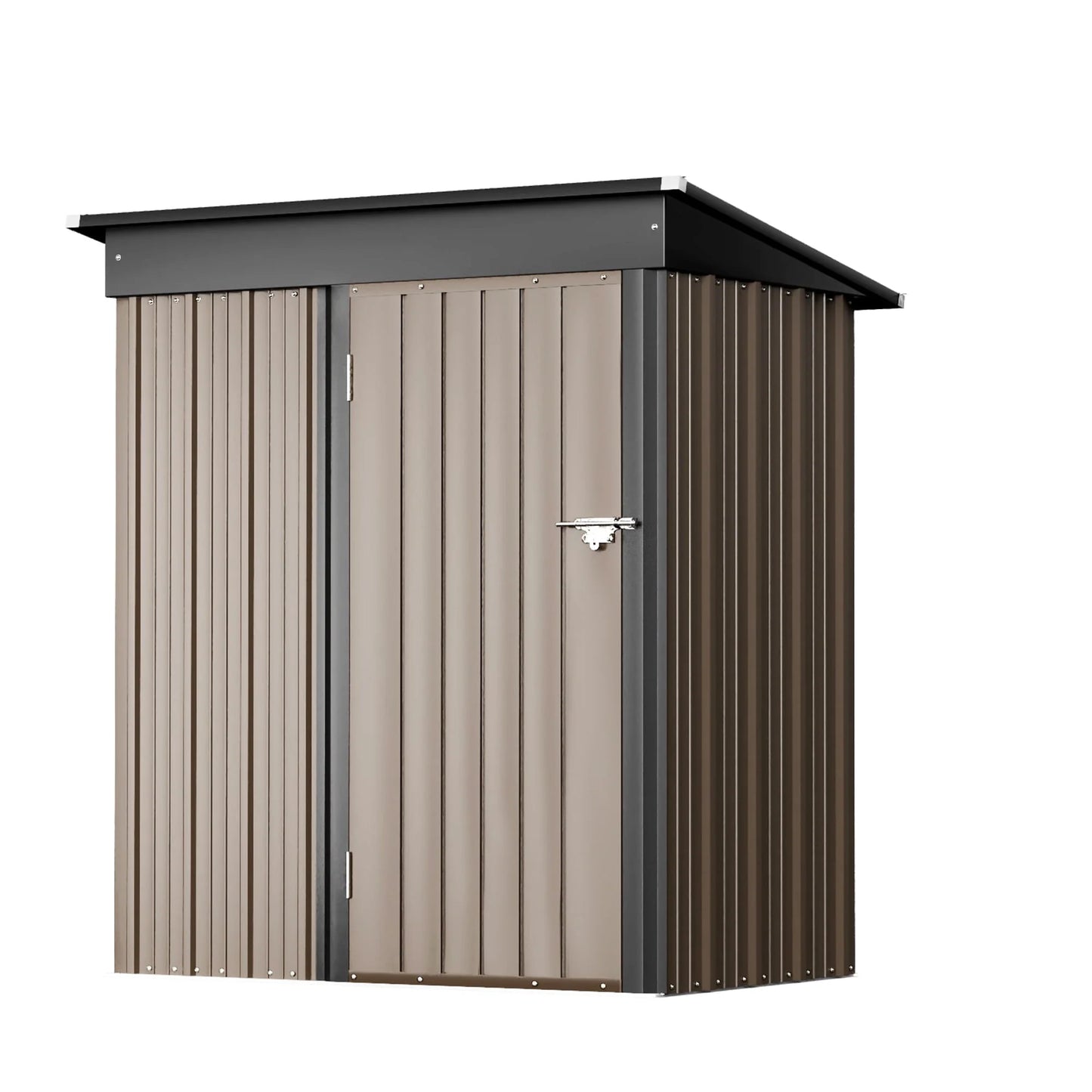 Vineego Metal Outdoor Storage Shed 5FT x 3FT, Steel Utility Tool Shed Storage House with Door & Lock, for Backyard Outdoor Patio,Brown
