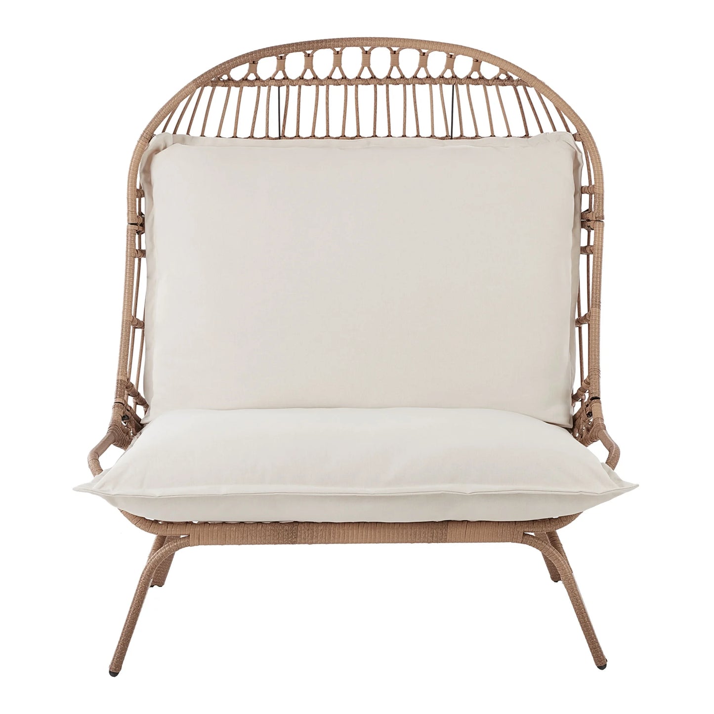 Better Homes & Gardens Willow Sage Outdoor Wicker Patio Cuddle Chair, Brown