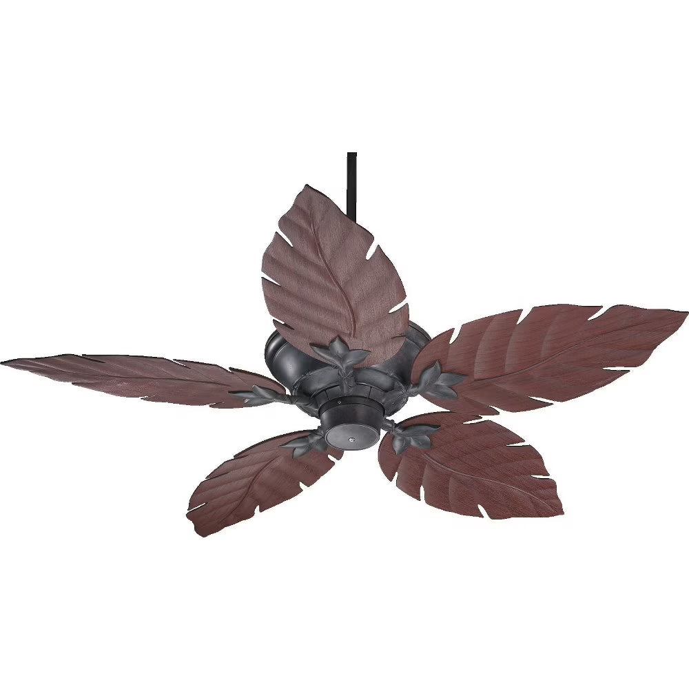 135525-65-Quorum Lighting-Monaco - Patio Fan in style - 52 inches wide by 16.73 inches high-Satin Nickel Finish-Maple Blade Color