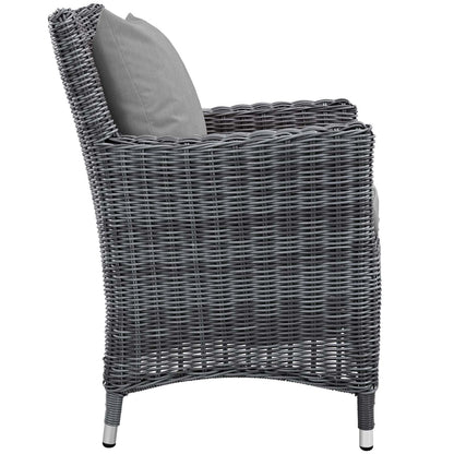Modway Summon 11 Piece Outdoor Patio Sunbrella Dining Set in Canvas Gray