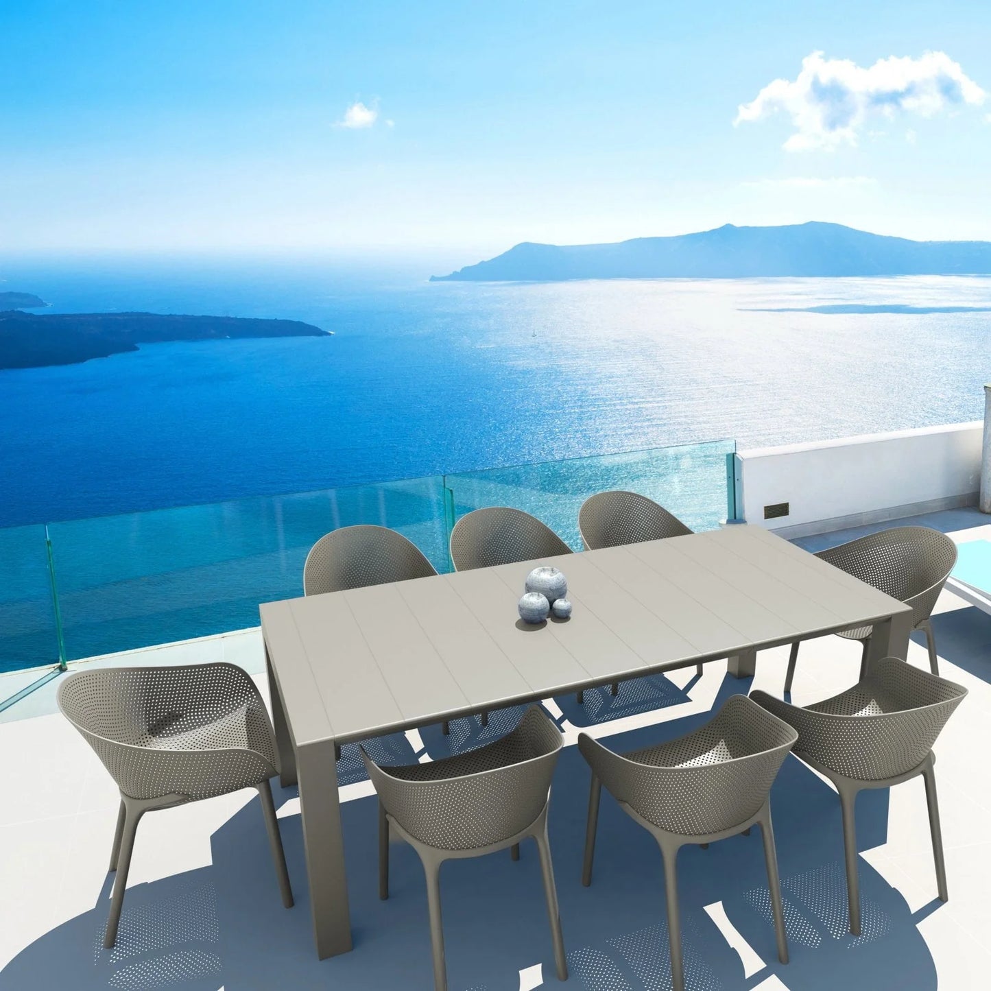 Compamia Vegas 70-86 in. Extendable Polypropylene Patio Dining Table
