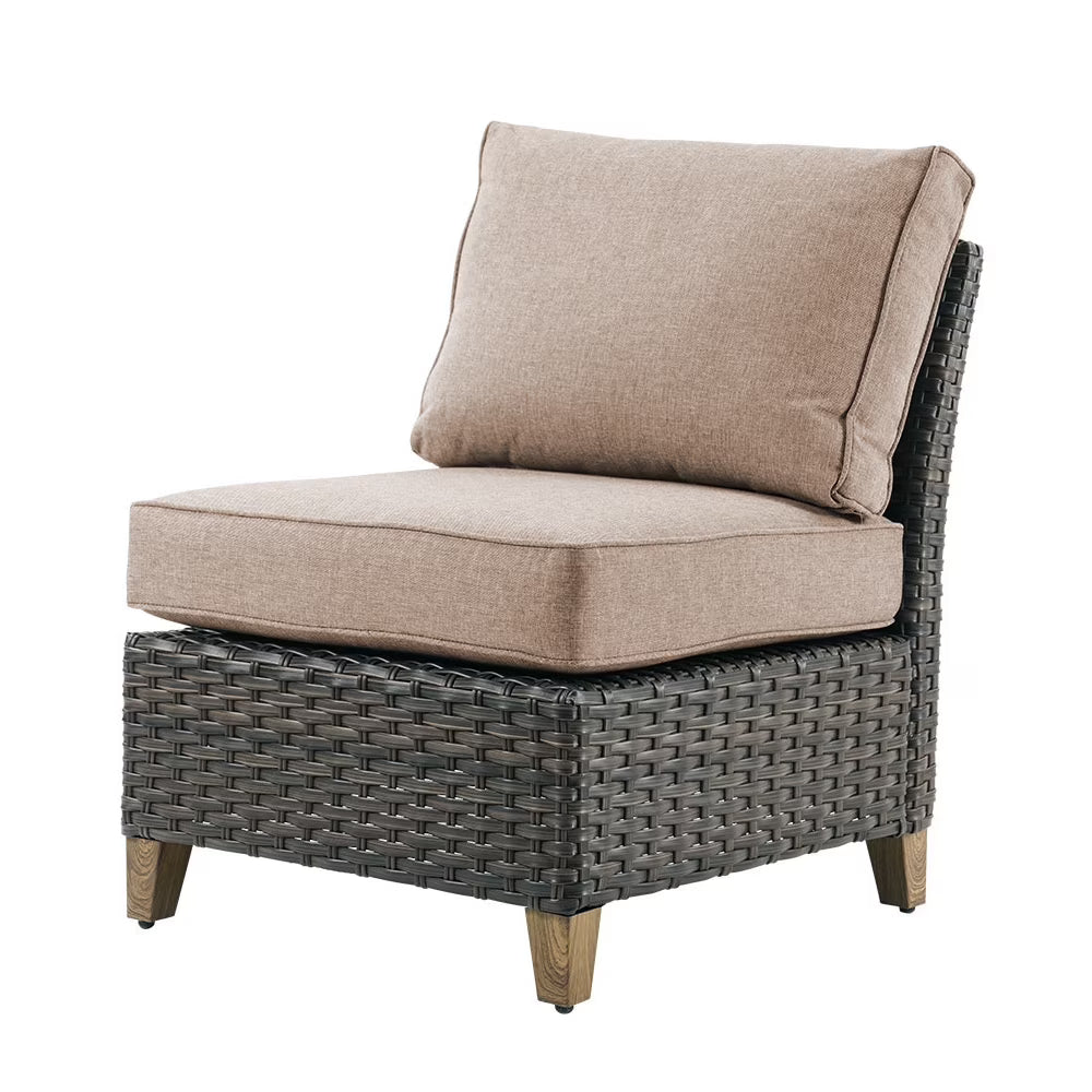 Grand Patio Outdoor Furniture, Patio Wicker Sectional Sofa Modular Furniture Set, Left Arm Sofa, Beige