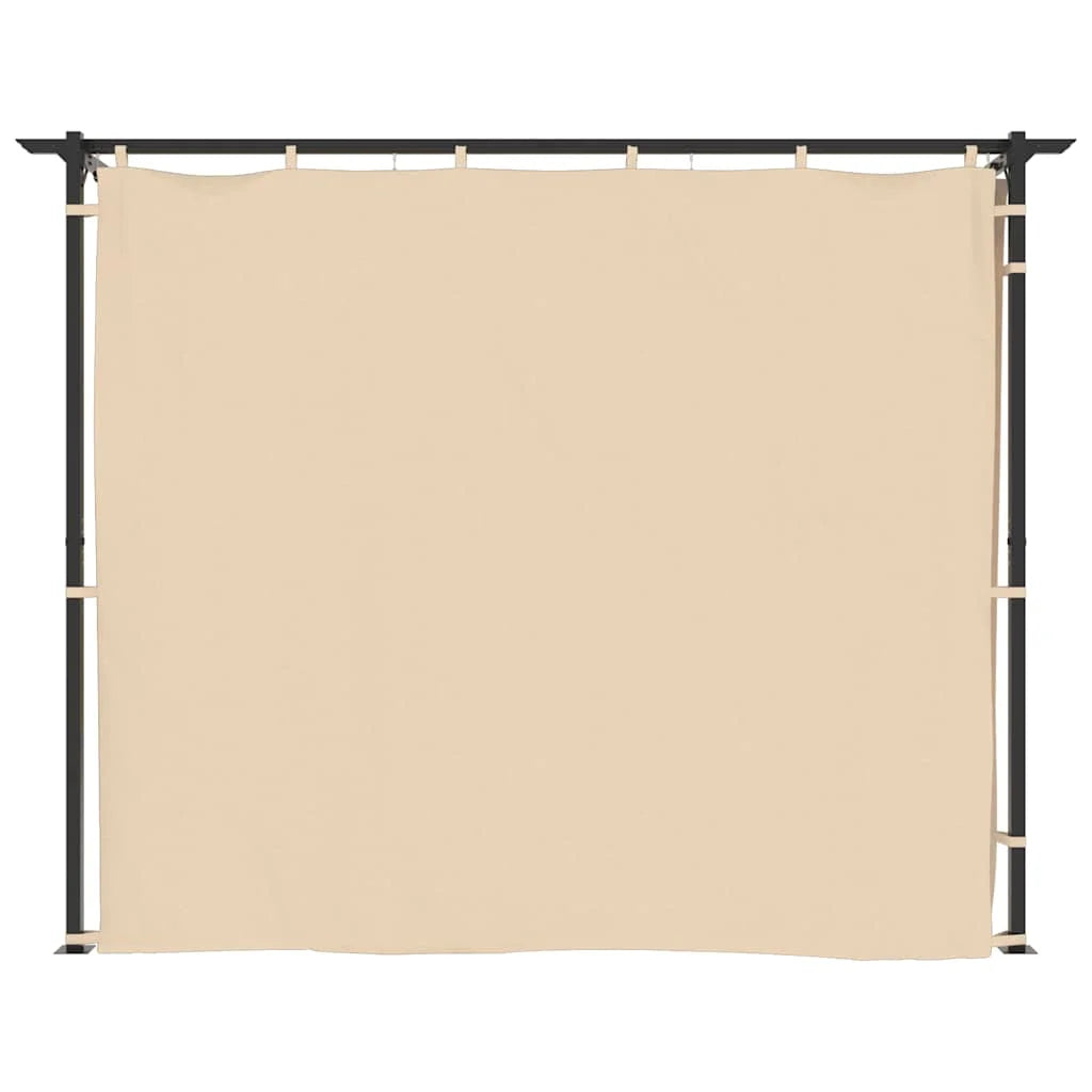 vidaXL Gazebo Canopy Tent Patio Pavilion Sunshade with Curtains Cream Steel