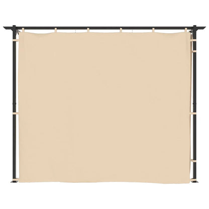 vidaXL Gazebo Canopy Tent Patio Pavilion Sunshade with Curtains Cream Steel