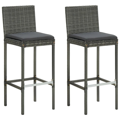vidaXL Patio Bar Set Outdoor Bistro Set Bar Stool Bistro Table Poly Rattan