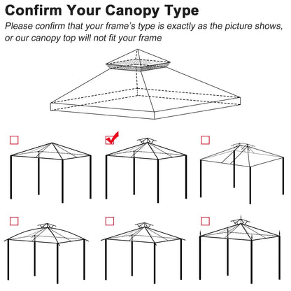 LAGarden 12'x12' UV30+ Gazebo Replacement Top for 2 Tier Outdoor Canopy Cover Patio Backyard Ivory+Sand
