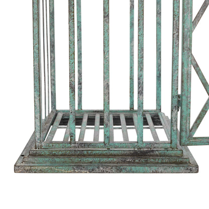 SAFAVIEH Beatrix Outdoor Patio Arbor with Door, Antique Green