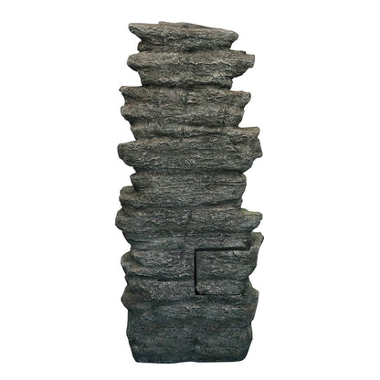 Willwolf Outdoor Water Fountain with LED Lights, 6-Tiered Electric Resin Waterfall for Garden Patio Lawn Yard and Porch