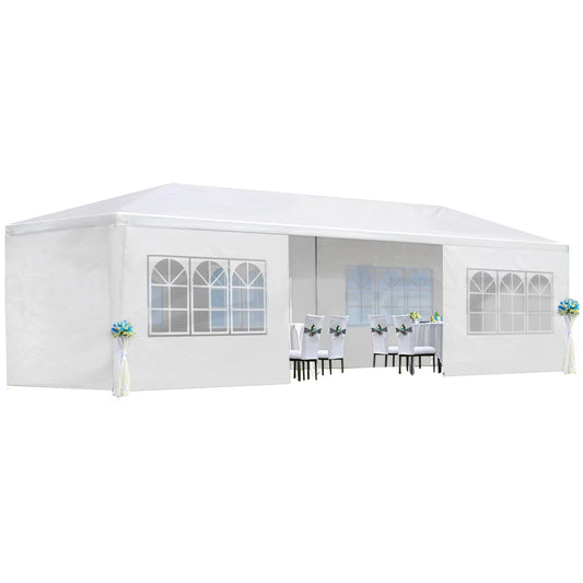 10FTx30FT Wedding Party Canopy Tent With 8 Removable Sidewalls Waterproof Canopy Patio Wedding Gazebo Outdoor Wedding Party Tent For Household Wedding Party Parking Shed