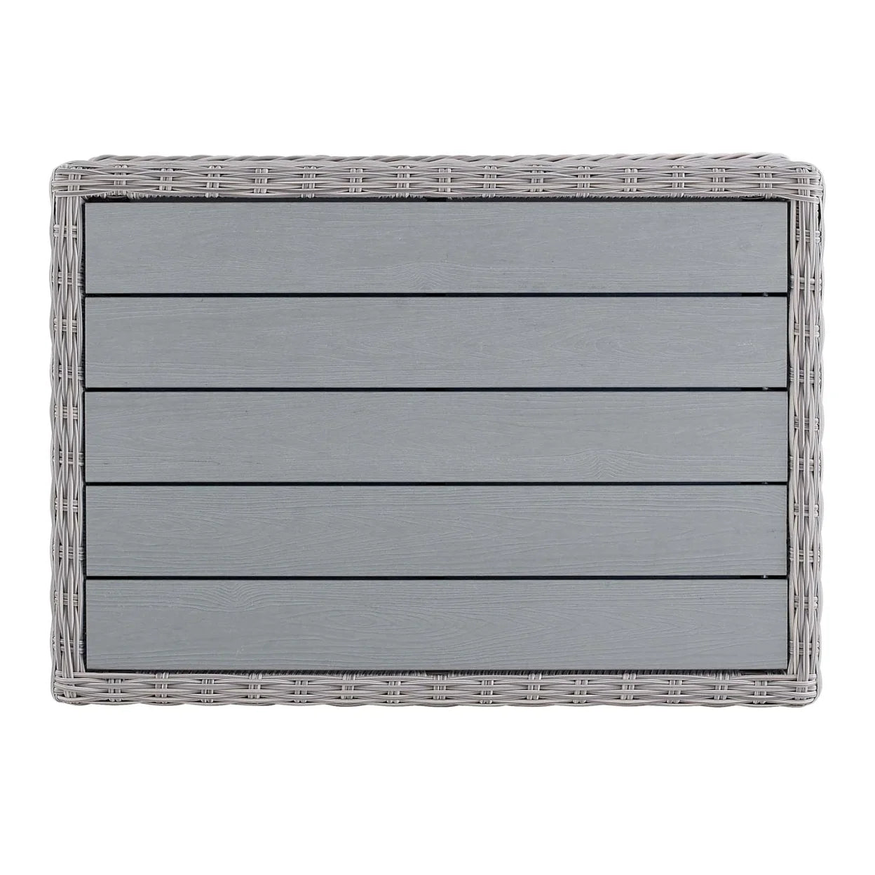 Modway Conway 45" Outdoor Patio Wicker Rattan Coffee Table in Light Gray