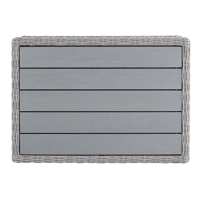 Modway Conway 45" Outdoor Patio Wicker Rattan Coffee Table in Light Gray