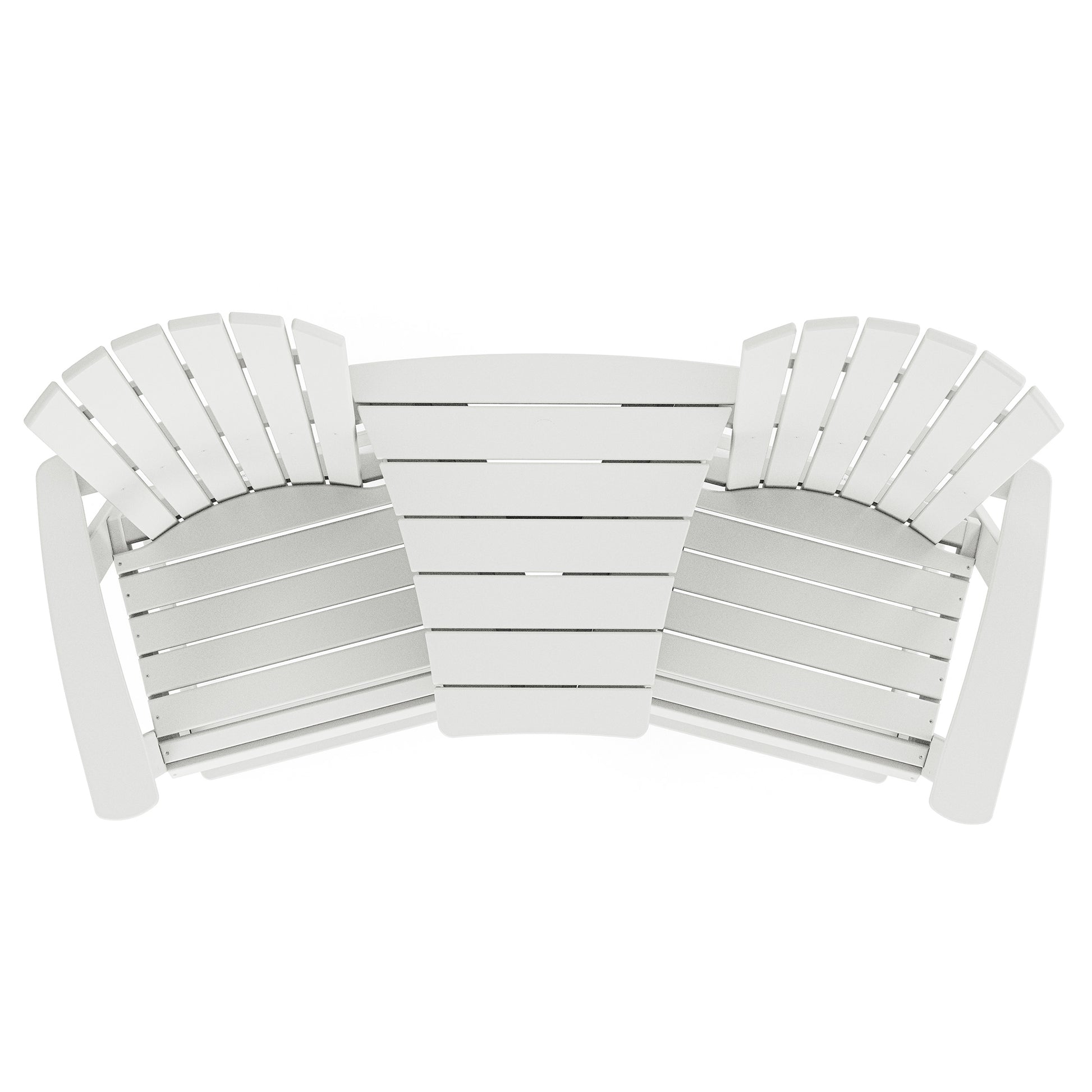 Polywood Portside 3-piece Outdoor Patio Shellback Counter Chair Set with Connecting Table