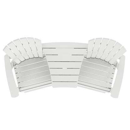 Polywood Portside 3-piece Outdoor Patio Shellback Counter Chair Set with Connecting Table