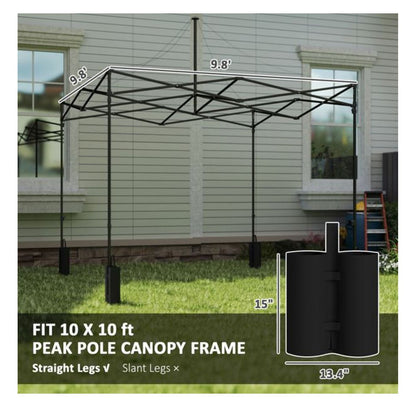 Replacement Canopy Top 10x10 - Dark Gray Oxford Cloth - UPF50+ Sun Protection with Weight Bags - Outdoor Patio Shade Cover