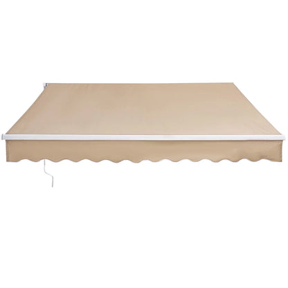 KFFKFF Patio Awning Retractable 8' x 7' Awning Sunshade Shelter with Crank Handle