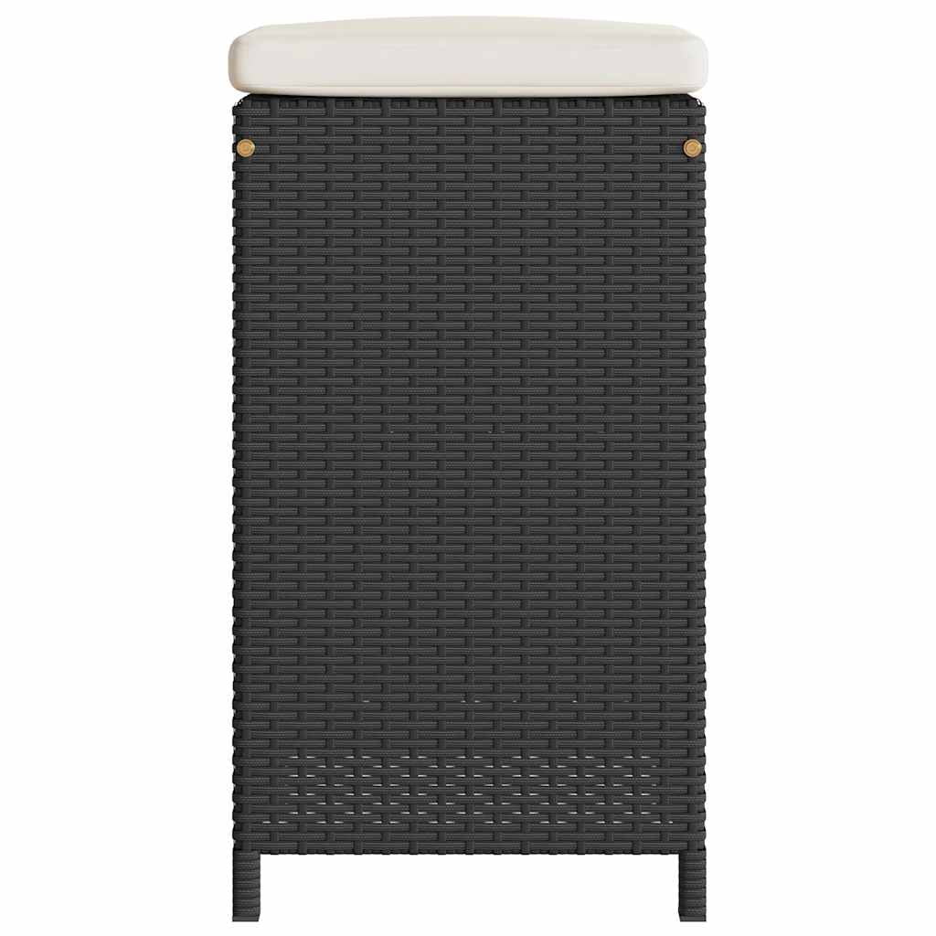 vidaXL Patio Bar Stools with Cushions Pub Chair Seating Poly Rattan garden