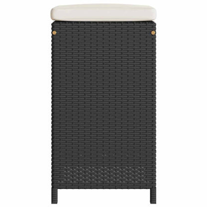 vidaXL Patio Bar Stools with Cushions Pub Chair Seating Poly Rattan garden