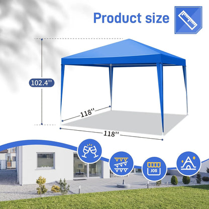 INDSUMOT Outdoor Party Tent, Patio Canopy Tent Gazebo with Removable Sidewalls Instant Event Tent for Cater Events Wedding Birthday Pavilion Beach BBQ(blue-6 walls,10'x20')