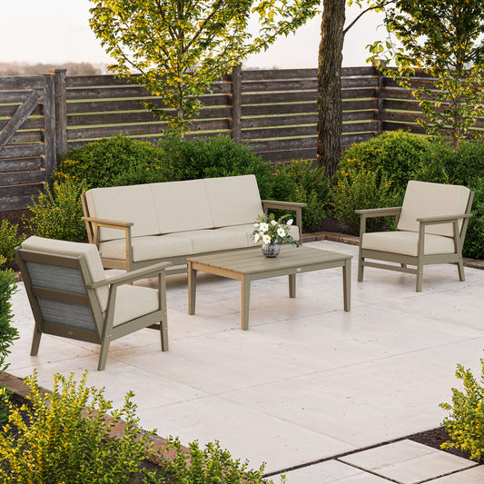 POLYWOOD Camden 4-piece Sling Outdoor Patio Deep Seating Set