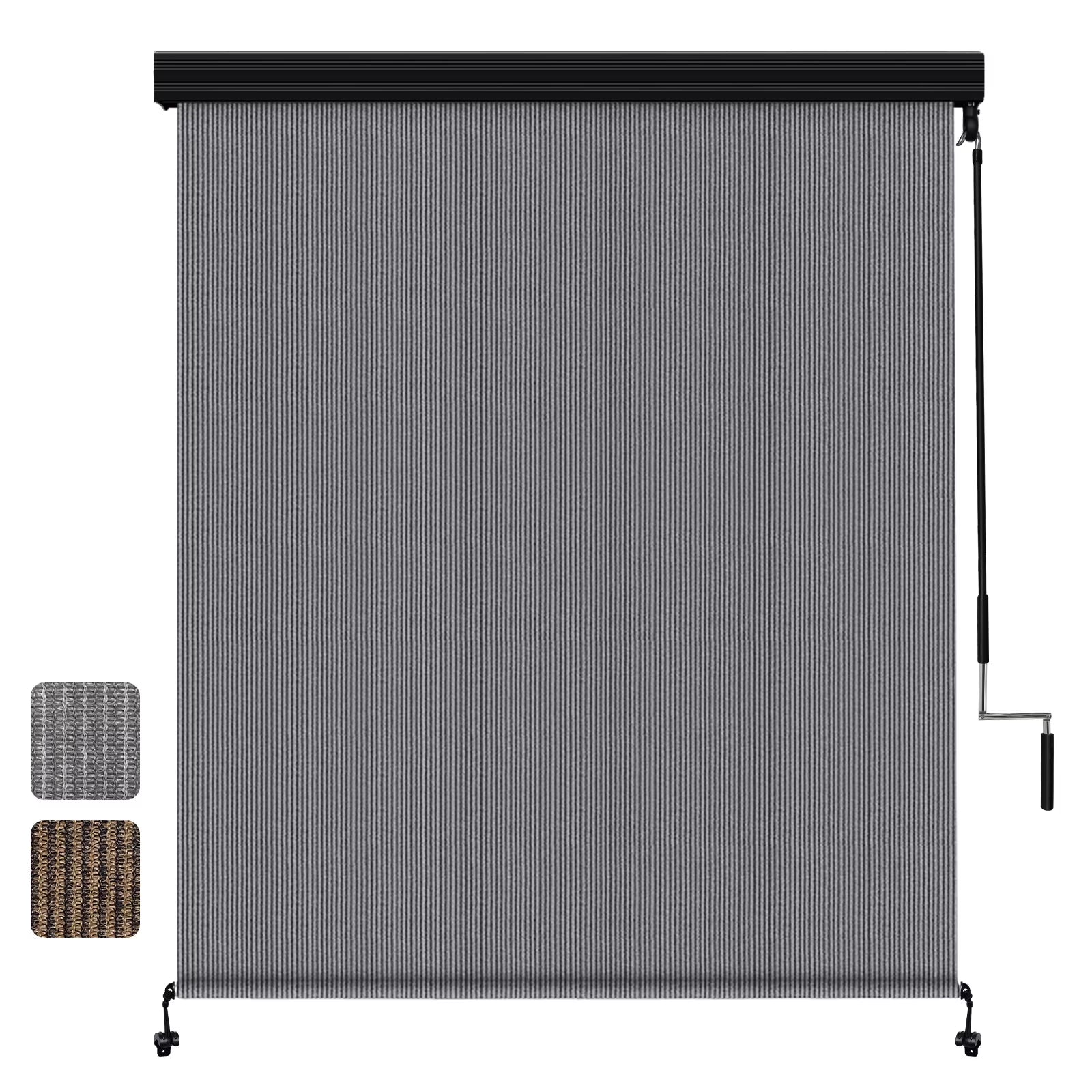 Shade& Beyond Premium Outdoor Roller Shade, Patio Roll Up Blinds with Valance, 6X6FT, Mocha
