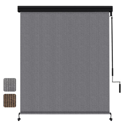 Shade& Beyond Premium Outdoor Roller Shade, Patio Roll Up Blinds with Valance, 6X6FT, Mocha