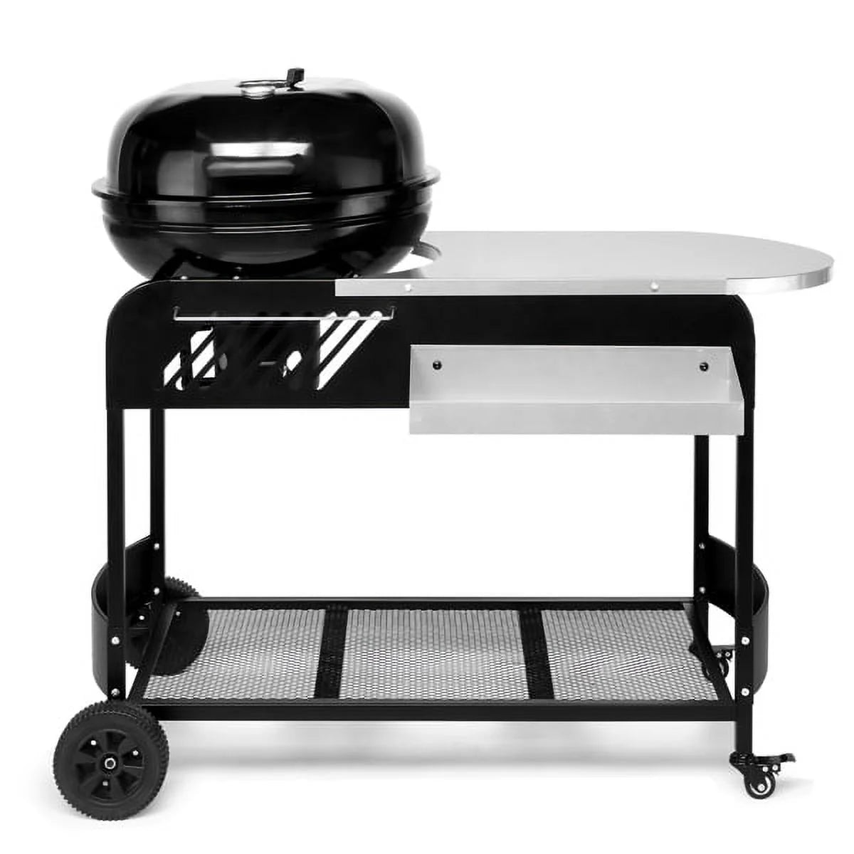 Clearance Enyopro Charcoal Grill! Portable BBQ Charcoal Grill with Porcelain-Enameled Lid and Thermometer for patio, pool, Backyard and camping