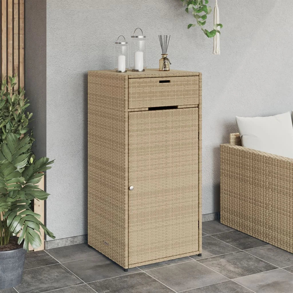 vidaXL Patio Storage Cabinet Tool Organizer Outdoor Furniture Poly Rattan