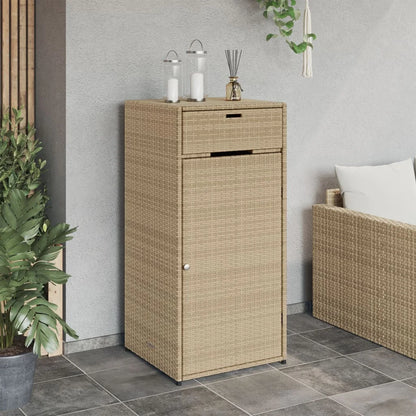 vidaXL Patio Storage Cabinet Tool Organizer Outdoor Furniture Poly Rattan