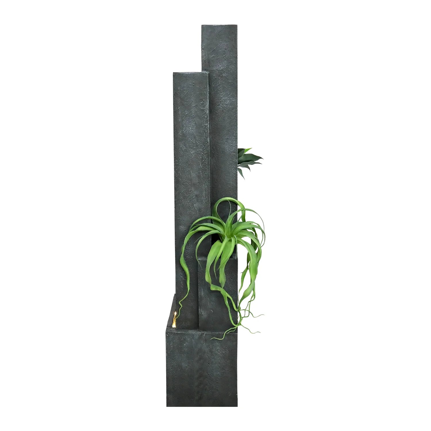 4-Tier Water Fountain with LED Lights - 50.7" H Waterfall Fountain Indoor Outdoor Water Feature for Home, Patio, Garden