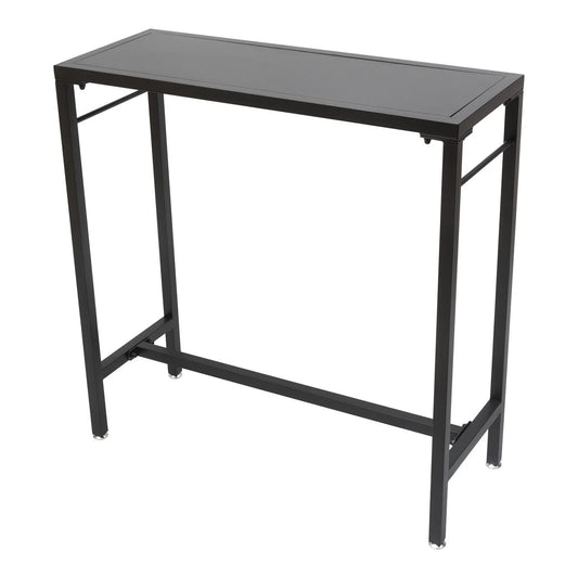 Outdoor Bar Table - 39" Narrow Rectangular Bar Height Pub Table, Tall Bar Height Table Sturdy Metal Frame Tall Table Counter with Feet, for Patio, Balcony, Dinning Room,Garden