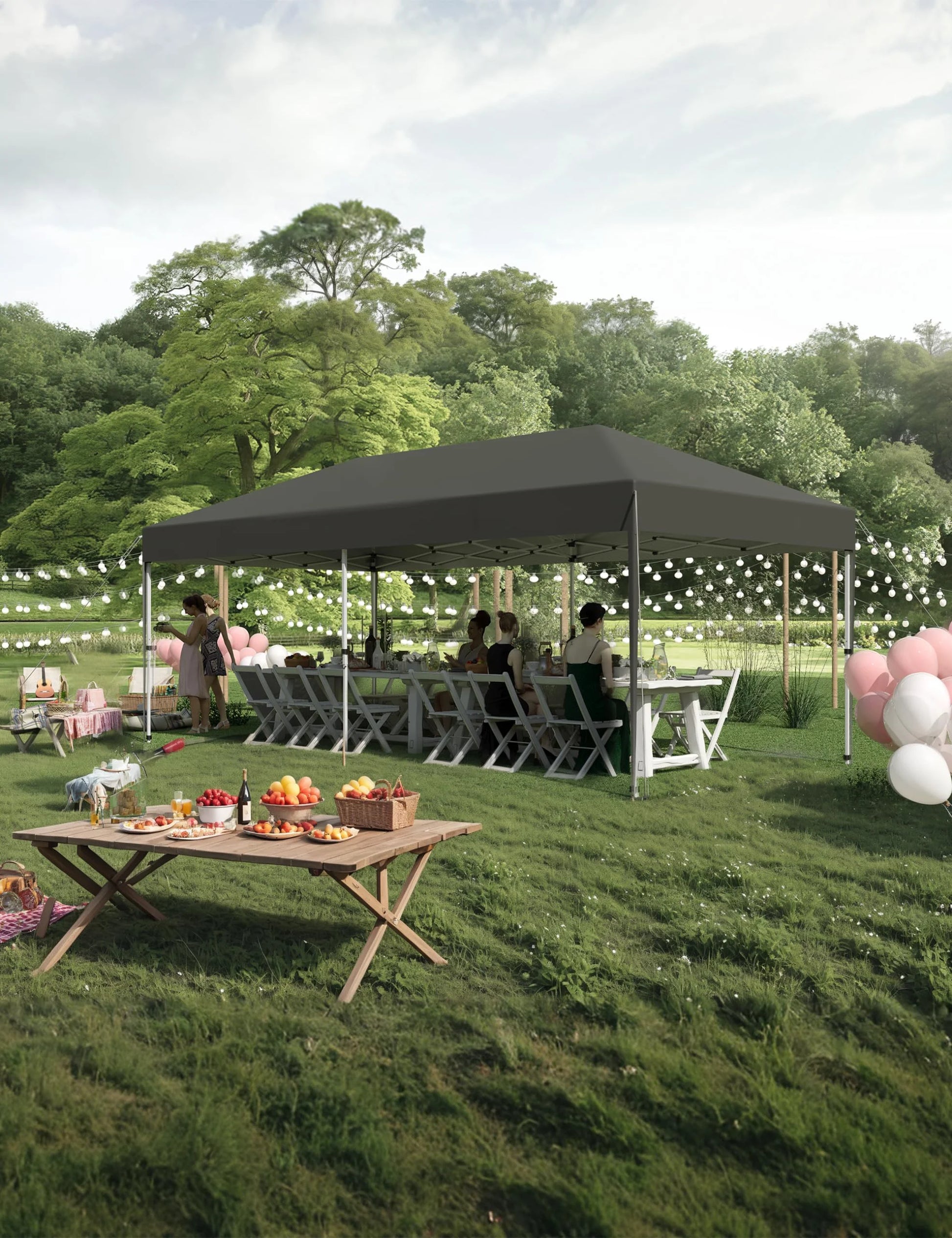 Huloretions 10x10FT Pop Up Canopy Tent,Folding Heavy Duty Commercial Canopy Tent Outdoor Vendor Party Tent Waterproof Gazebo Shelter For Patio Outdoor Party Events,Height Adjustable Shelter Gazebos