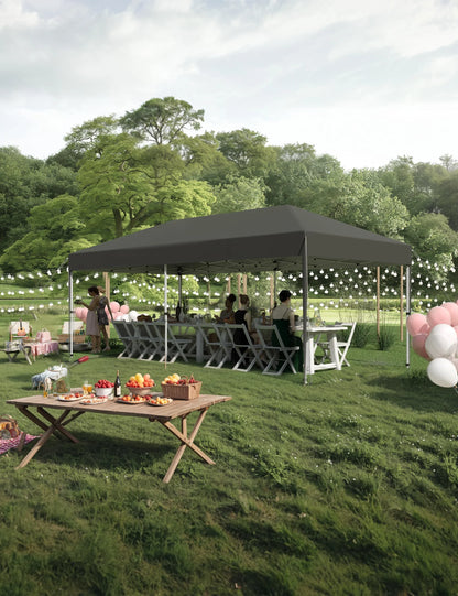 Huloretions 10x10FT Pop Up Canopy Tent,Folding Heavy Duty Commercial Canopy Tent Outdoor Vendor Party Tent Waterproof Gazebo Shelter For Patio Outdoor Party Events,Height Adjustable Shelter Gazebos