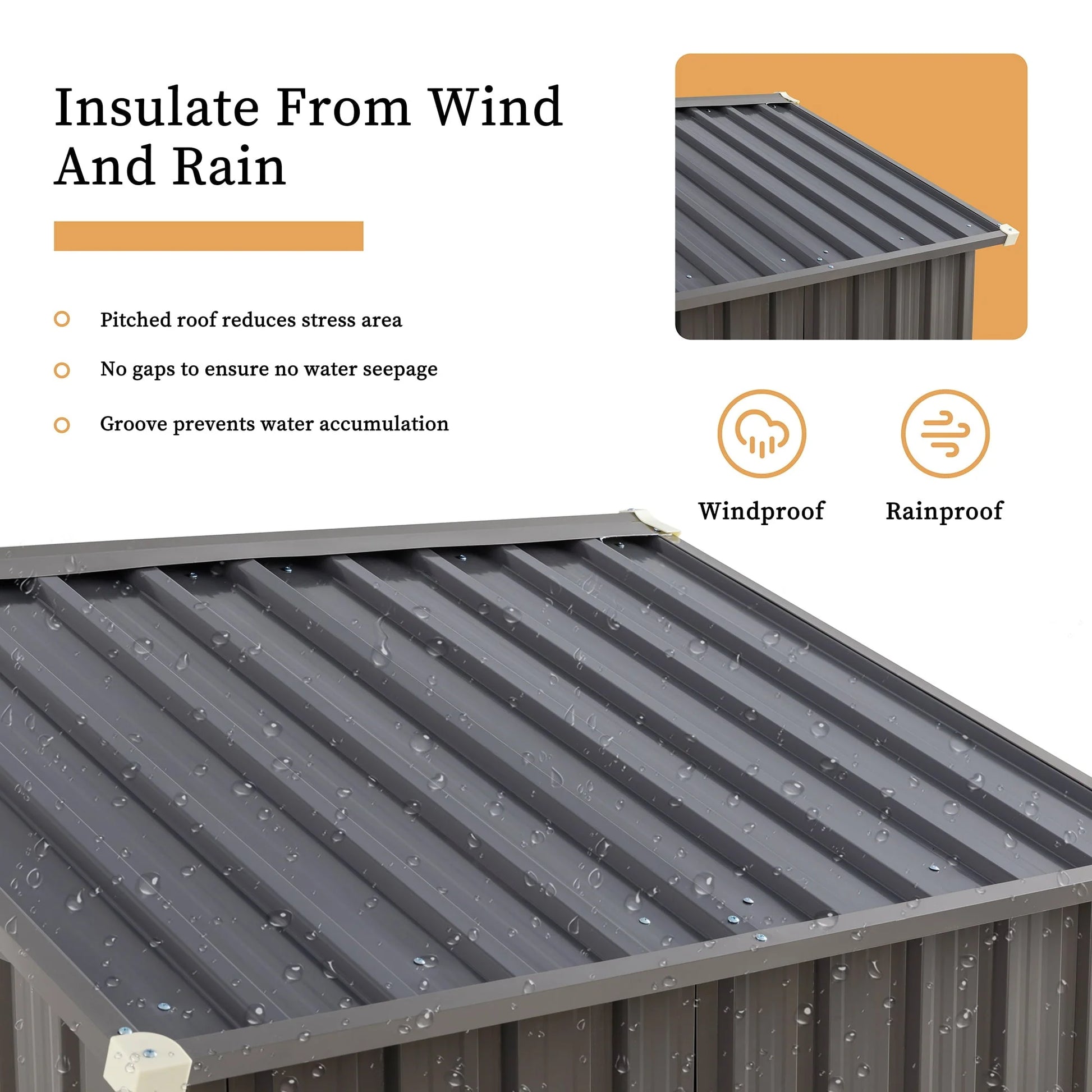Sobaniilo 5'x 3'x 6' FT Outdoor Storage Metal Shed with Lockable Door, Tools Storage Shed Clearance, Outdoor House for Backyard Patio, Lawn and Garden, Gray