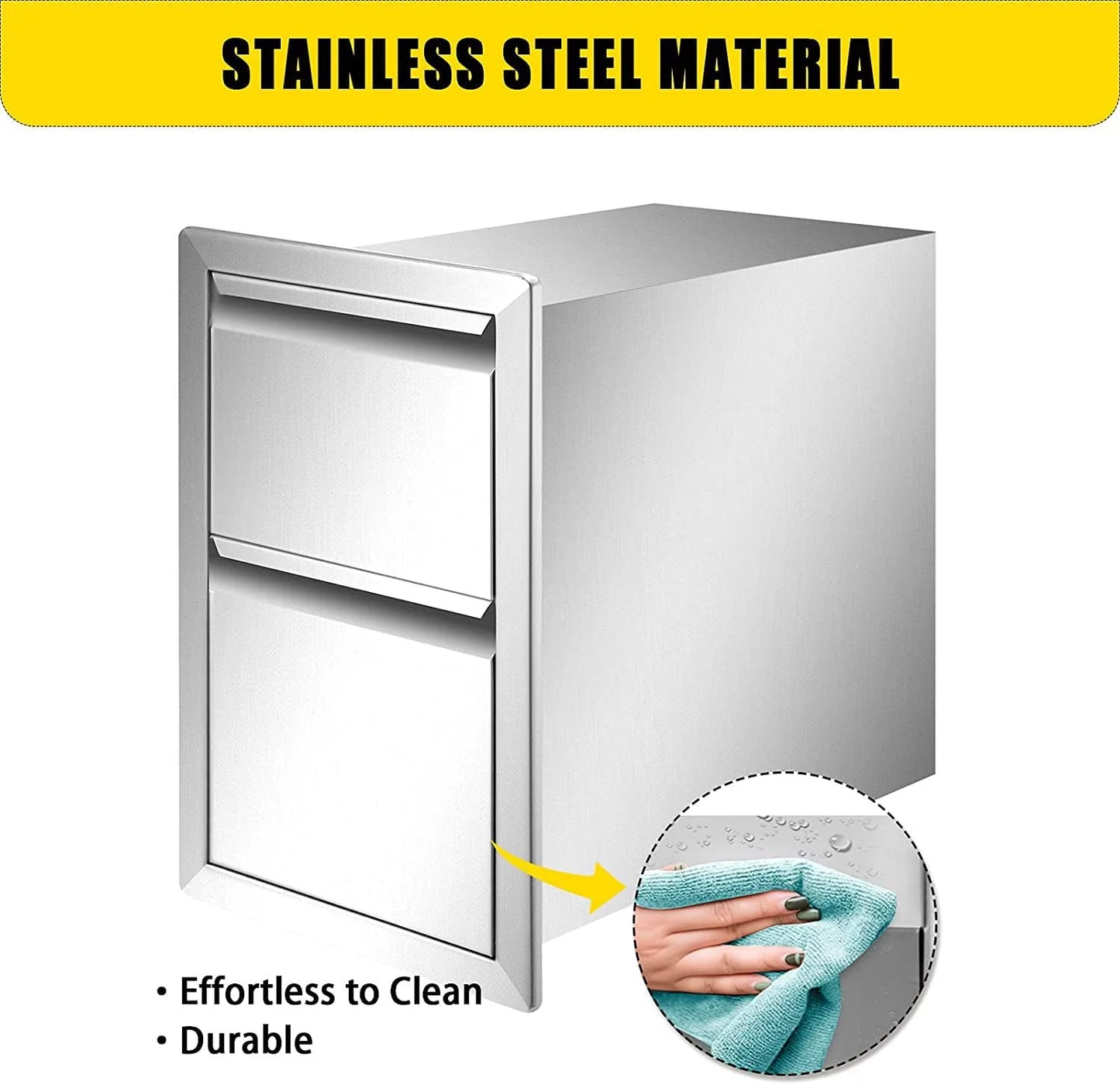 Outdoor Kitchen Door Drawer Combo 29.5" W x 21.6" H x 22.4"D, Access Door/Triple Drawers with Propane Drawer and Adjustable Garbage Ring, Perfect for BBQ Island Patio Grill Station