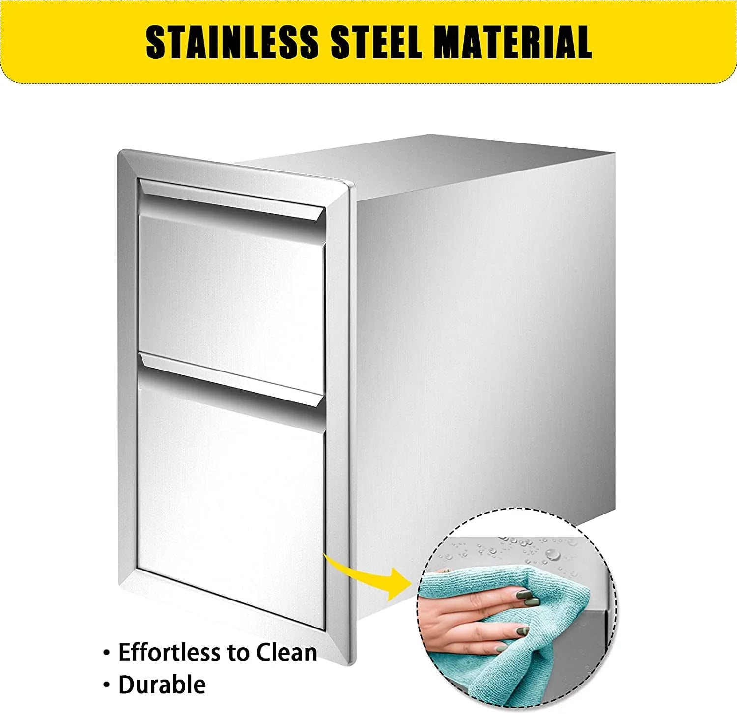 Outdoor Kitchen Door Drawer Combo 29.5" W x 21.6" H x 22.4"D, Access Door/Triple Drawers with Propane Drawer and Adjustable Garbage Ring, Perfect for BBQ Island Patio Grill Station
