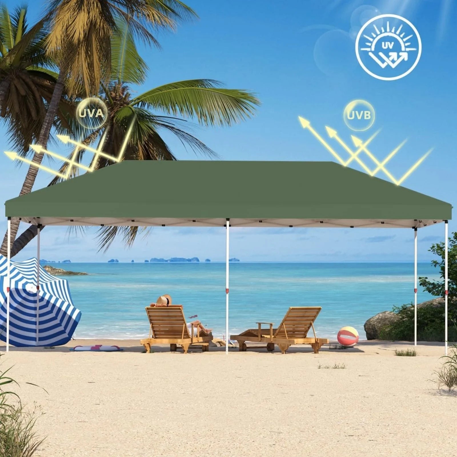 10' x 20' Pop Up Canopy Tent for Outdoor, Portable Instant Commercial Canopy for Patio, Backyard, Garden, Lawn, Outdoor Activities