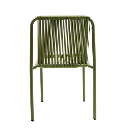 Christopher Knight Home Modern Rattan Patio Dining Chairs, Metal Frame, Green, Set of 2