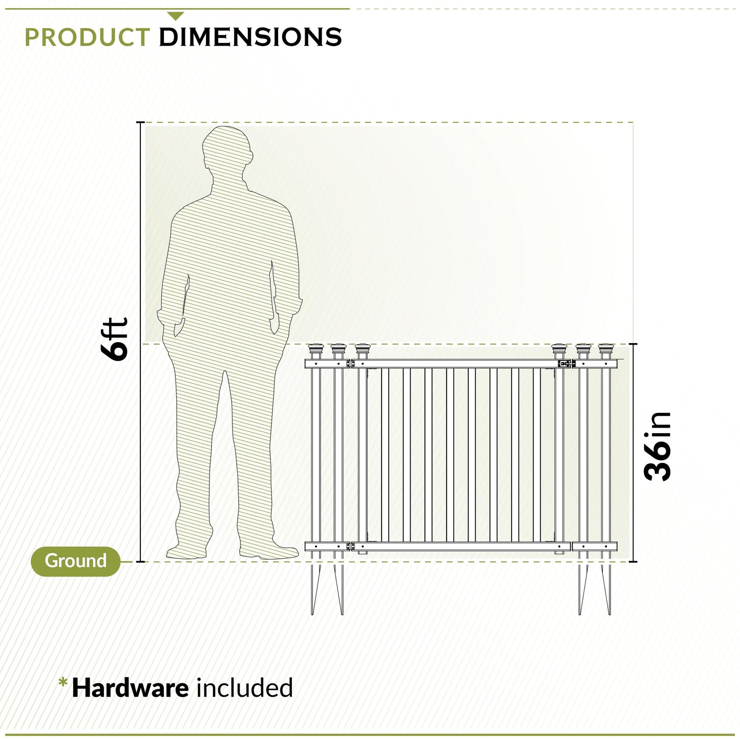 36in H x 51in W (1 Gate) No Dig Zippity Baskenridge Gate Kit, White Vinyl Picket Fence Gate Kit for Baskenridge Fence Panels, Gate for Backyard, Patio, Outdoor, & Garden Fence, ZP19038