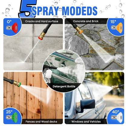 Electric Pressure Washer, 4200 PSI 2.5 GPM Power Washer with 2 Quick Connect Nozzles, High Pressure Cleaning Machine with Foam Cannon for Cars/Fences/Driveways/Patios/Home Cleaning
